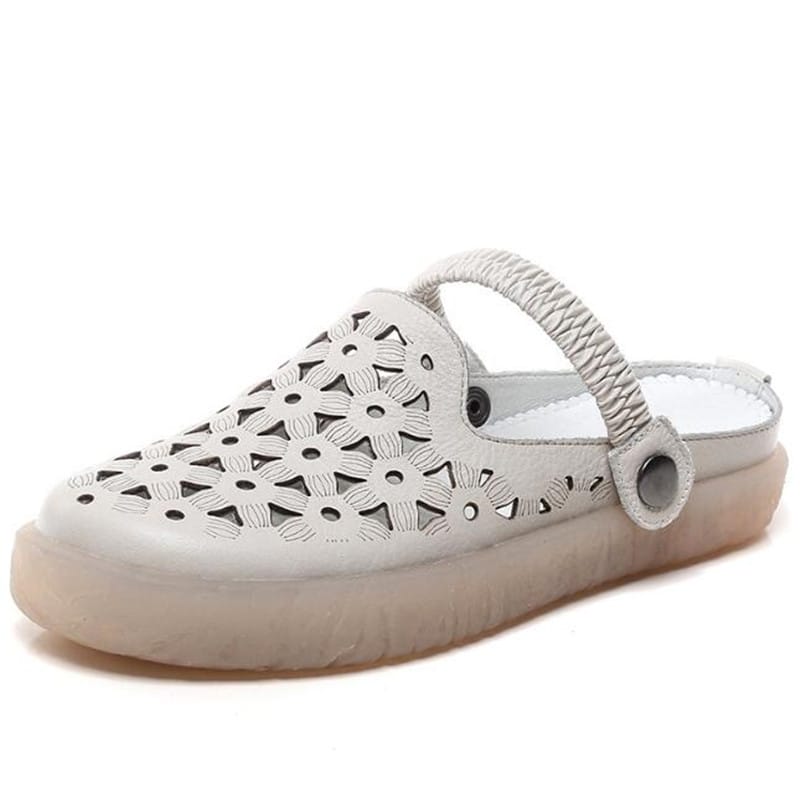 Women's Vulcanize Shoes Spring New Casual Classic Genuine Leather Elastic band Flat shoes Round Toe Hollow out shoes for women