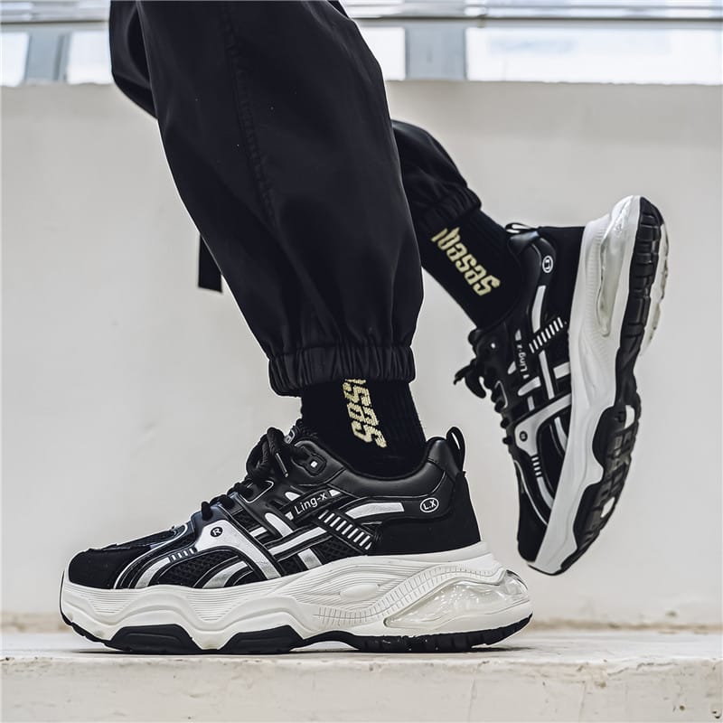 2024Men's Fashionable Trendy New Old Dad Shoes Casual Sports Running Shoes Mesh Breathable Sneakers Comfortable Lace-up Sneakers