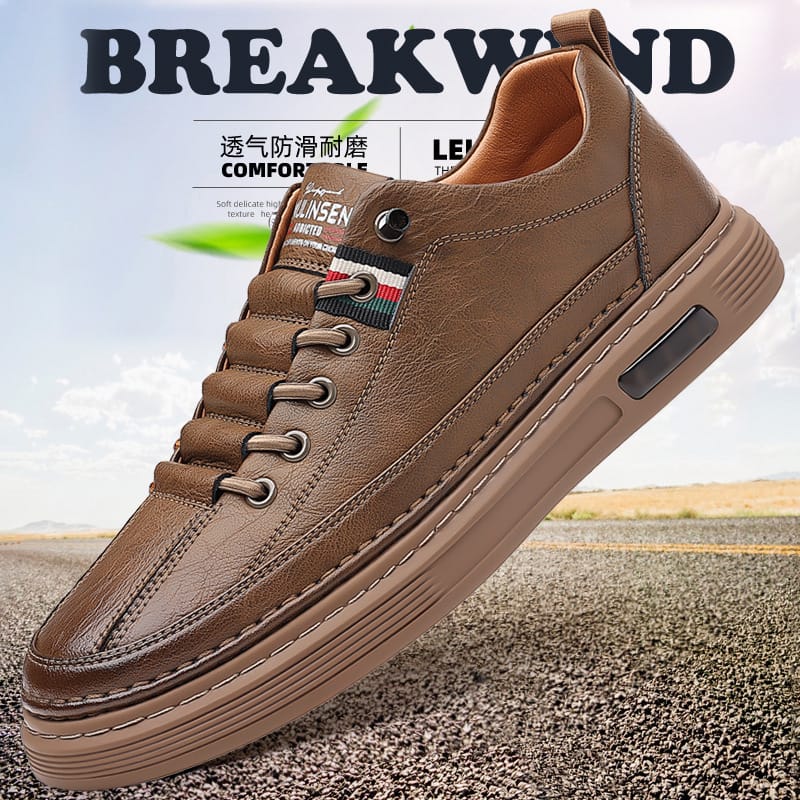 2024 New Men's Spring Trend Versatile Men's Casual flat Shoes Board Shoes True Super Soft Leather Breathable Leather Shoes