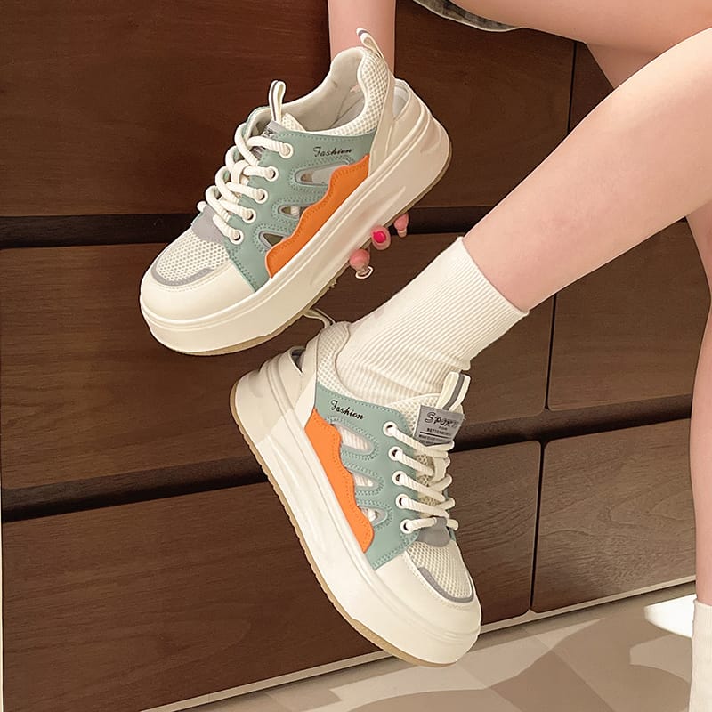 2024 Summer New Trendy Fashion Baotou Sports and Leisure Versatile Hollow Breathable Thick Bottom Casual Women