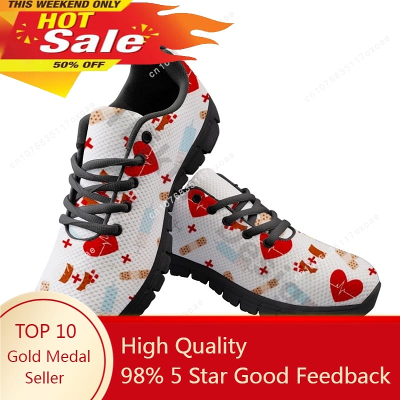 Breathable Women Sneakers Cute Girls Platform Nurse Shoes For Custom New Style Light Mesh Shoes Outdoor Chunky Trainers Zapatos
