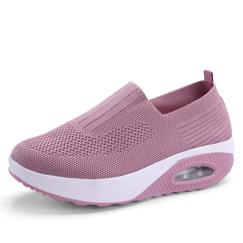 Women Autumn Fashion Vulcanized Shoes Platform Solid Color Flat Ladies Shoes Casual Breathable Wedges Ladies Walking Sneakers55