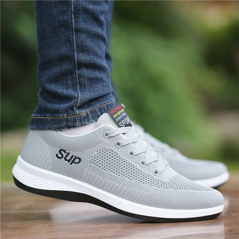 New Mens Sneakers Knitting Mesh Breathable Casual Shoe Light Comfort Sport Running Shoes for Men Lace Up Flats Zapatillas Hombre