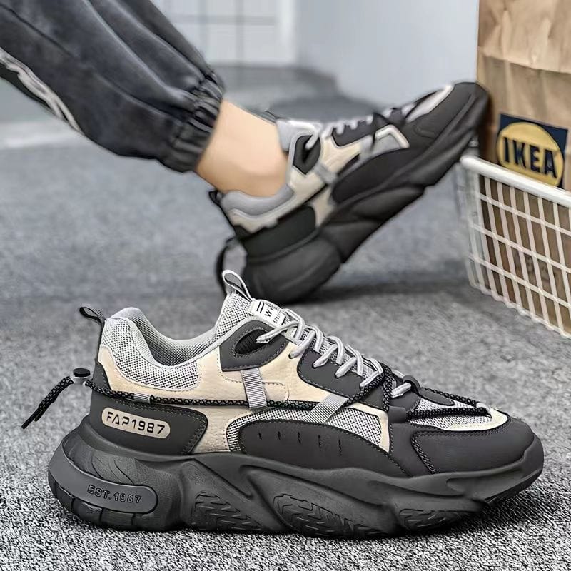 Trendy Male Sneakers New 2024 Tennis Shoes Breathable Running Outdoor Sport  Sneakers Basketball Trainers Thick Bottom Sneakers