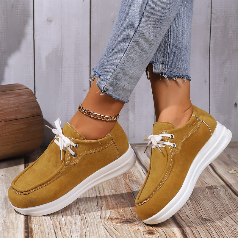 Women's Sports Shoes Casual Sneaker Loafers Fashion Ladies Shoe Platform Sneakers Non Slip Lace-up Round Toe 2024 Spring Autumn