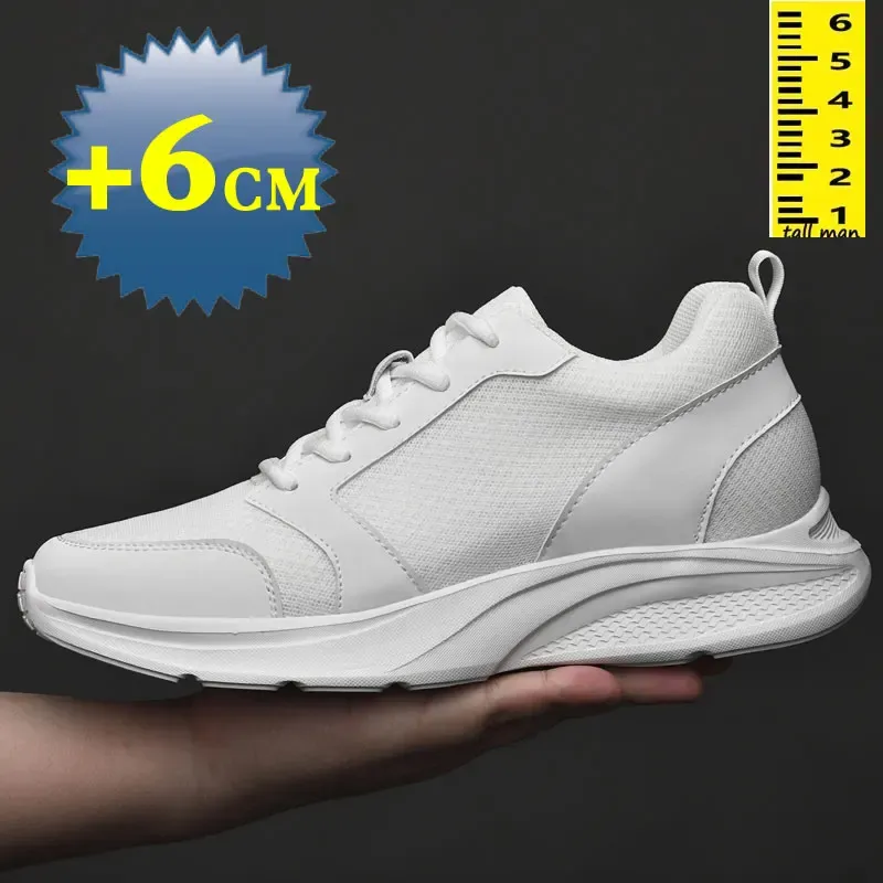 Men sneakers height increase shoes heightening shoes elevator shoes for men luxury insole 6cm tall man breathable designer men