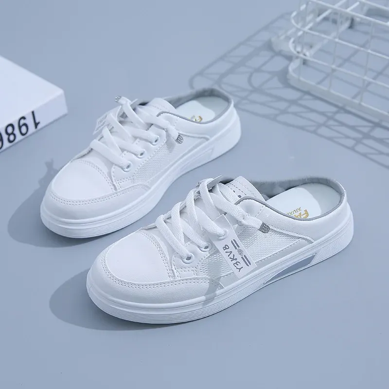 Bao Head Half Slipper Woman 2024 Spring Summer Autumn Mesh Shoes Sneakers for Women Fashion Causal Zapatos De Mujer Shoes