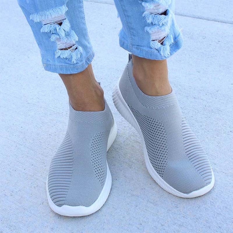 Fashion Casual Shoes Sneakers For Women 2024 New Solid Color Vulcanize Sneakers Women Slip On Sock Ladies Flat Shoes Shoes Women