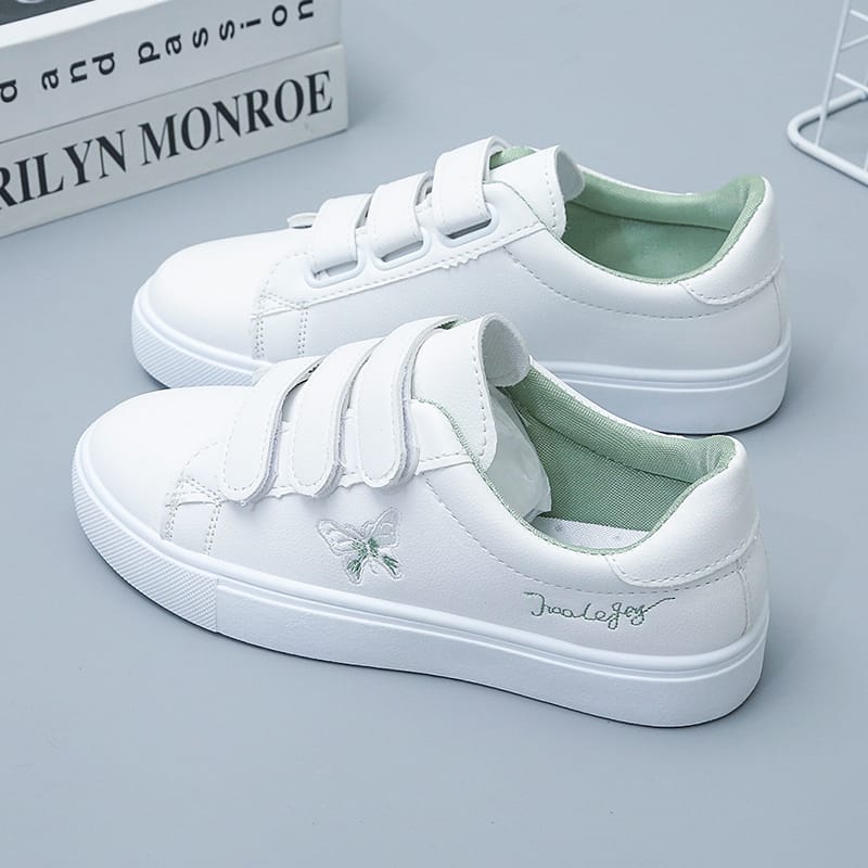 Women Running Shoes 2024 Spring Autumn Fashion White Breathable Embroidered Flower Lace-Up Casual Sneakers Zapatos De Mujer