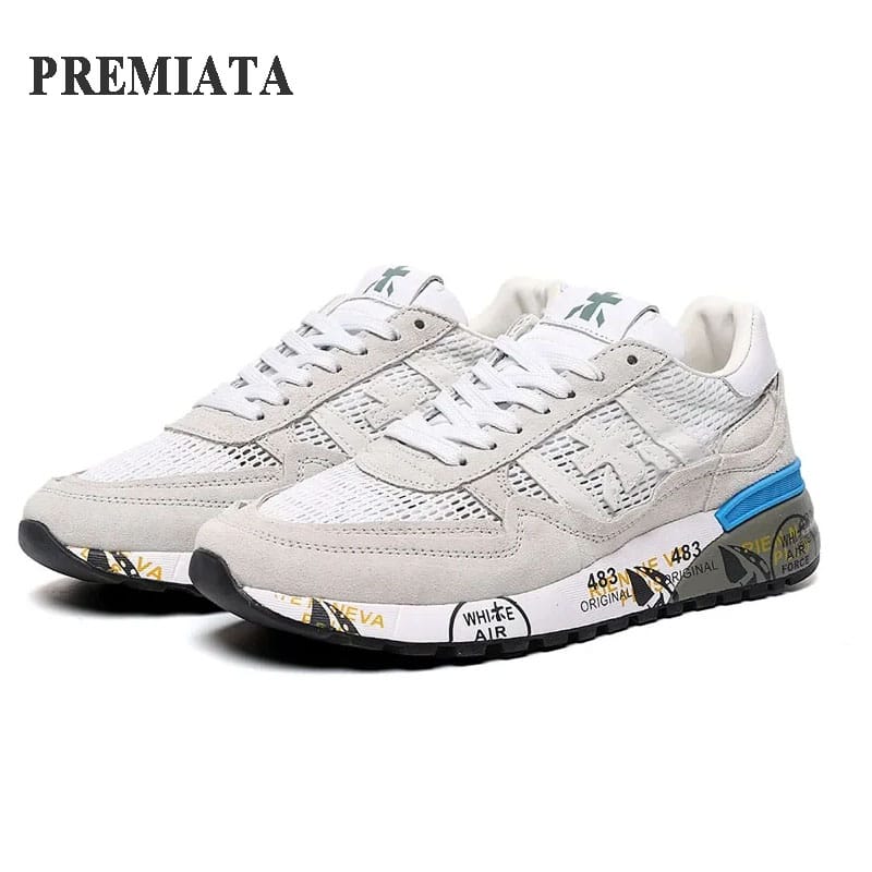 PREMIATA Men's Sneakers Original New Generation Luxury Design Genuine Leather Breathable Multi-color Element Tenis Casual Shoes