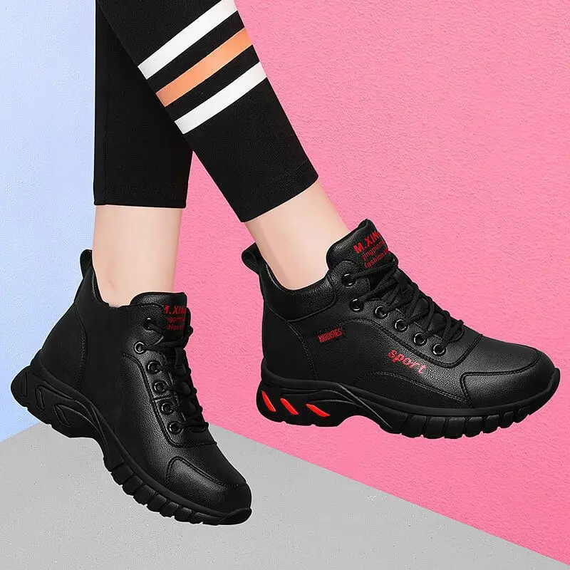 New 2024 Autumn Winter Fashion Non Slip Women's Shoes Comfort Warm Sneakers Women High Top Thick Sole Platform Shoes Zapatos