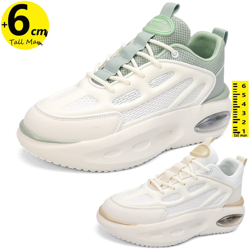 Sneakers Running Sports Men's Elevator  Height Increase Insole 6cm Chunky Shoes   LiftSports Leisure Fashion PLus Size 38-44