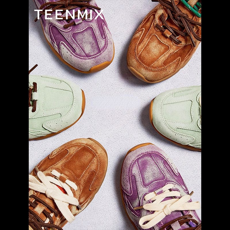 Genuine leather women's sneakers retro hit color German training shoes 2024 spring and autumn new flat casual shoes women