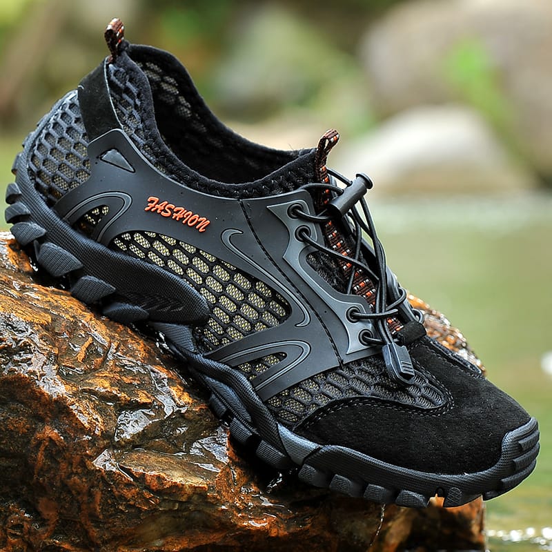 Breathable Waterproof Hiking Shoes Men Suede Mesh Outdoor Sneakers Rock Climbing Shoes Man Sport Quick-dry Shoes 2023 New