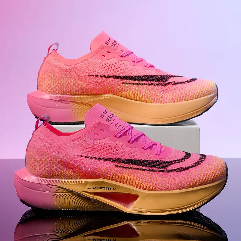 Marathon Air Cushion Men Sports Running Shoes Breathable Lightweight Women's Comfortable Athletic Nonskid Carbon Plate Sneakers