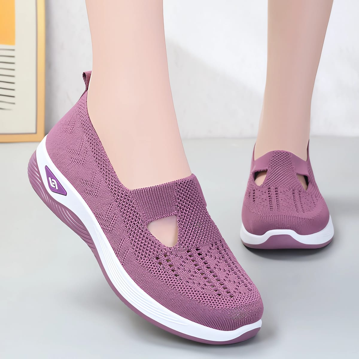 2024 Hot Summer New Comfort Casual Women's Shoes Fashion Soft Sole Breathable Hollow Out Flat Shoes for Women Zapatos De Mujer