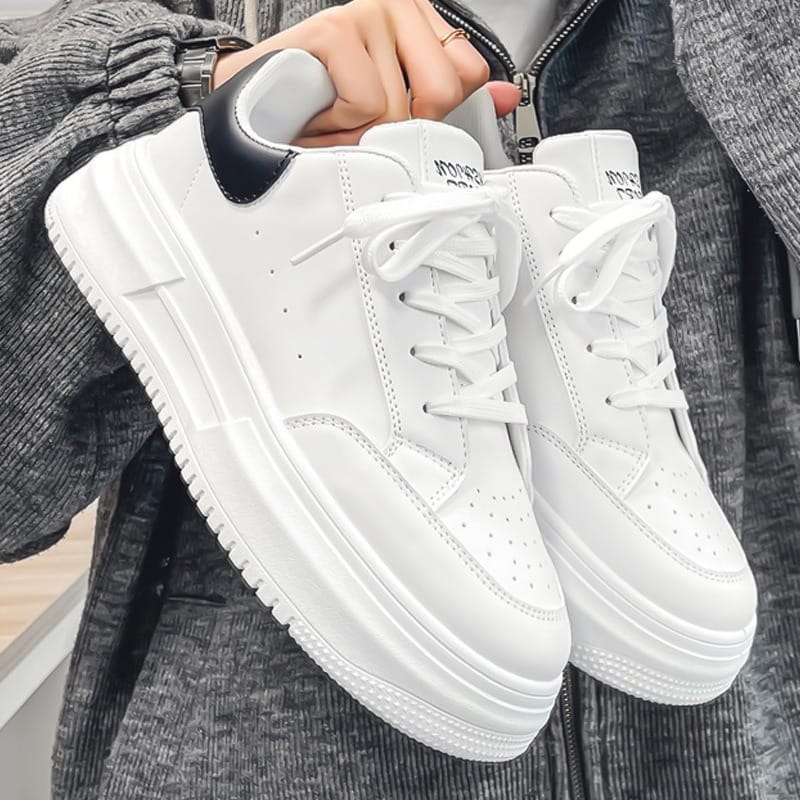 Men's Sneakers Fashion White Casual Sports Shoes Male Lace-up Platform Shoes Lightweight Breathable Tenis Shoe Zapatillas Hombre