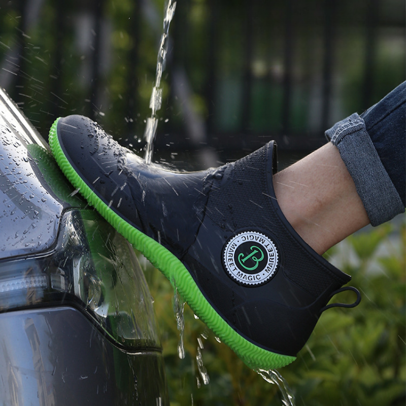 Men's Short Fashion Rain Shoes Quality Rubber Boots Wear-resistant women Rain Boots Cotton Waterproof Shoes Zapatos Para Hombres