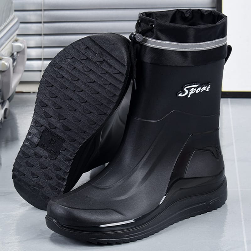 High Quality Men Rain Boots Mid-calf Waterproof Work Boot Spring Fall Fishing Boots Men New Keep Warm Winter Rubber Rain Shoes