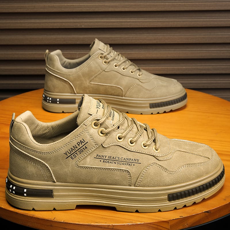 Man PU Leather Sneakers Shoes Men Autumn Outdoor Casual Trendy Leisure Male Designers Low Help Lace-up Platform Walking Footwear