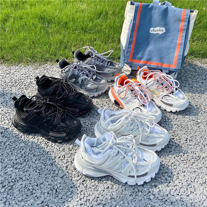 Men's Chunky Sneakers Brand Design Sport Shoes Ladies Trainers Black Casual Shoes Women's Sneakers Male Female Big Size 36-44