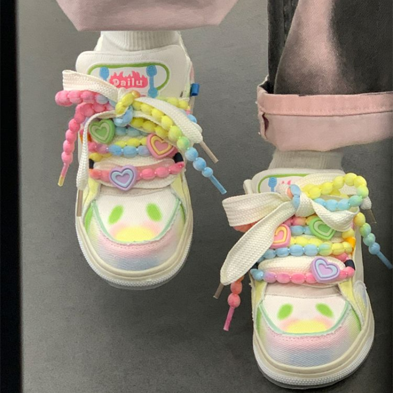 Kawaii Women's Sports Shoes Vulcanize Platform Sneakers Tennis Female Casual Cute Korean Footwear Spring Summer 2024