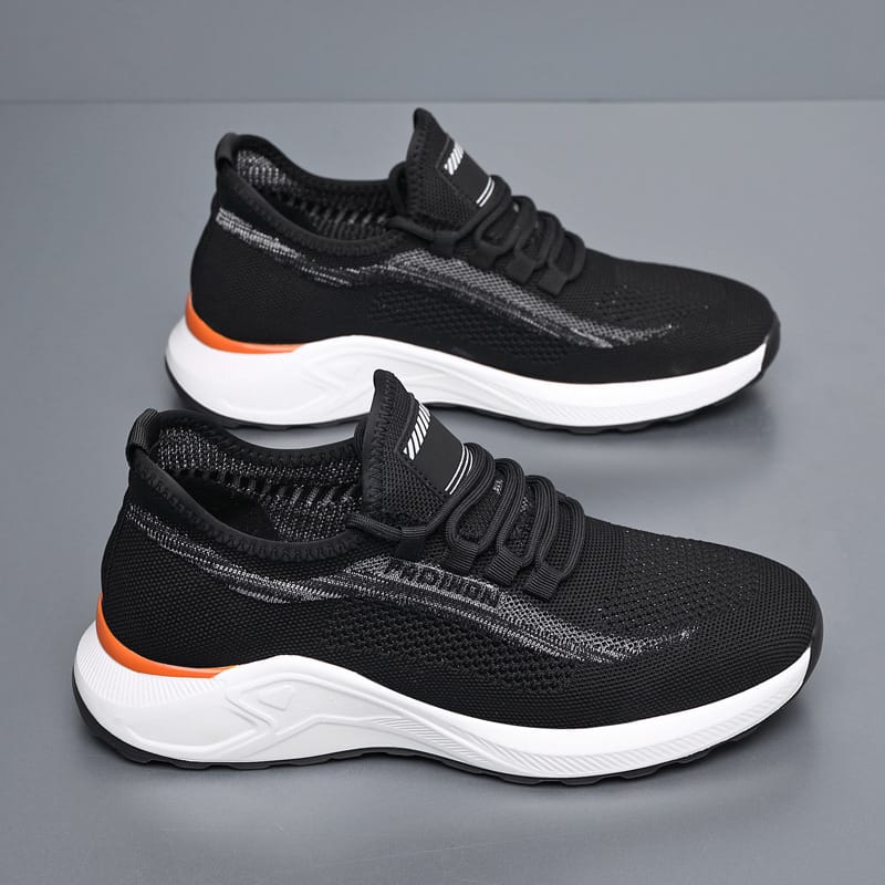 Men's New Soft-soled Sports and Casual Shoes Men's Hollow Breathable Mesh Height-Increasing Shoes Outdoor Travel Trendy Shoes