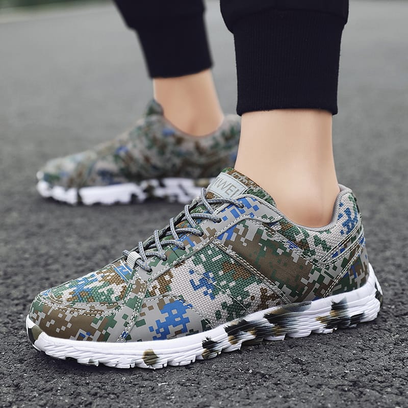 Flat Men's Casual Sneakers Autumn Lace Up Camouflage Cloth Jogging Shoes for Men Sports Shoes Hot Selling Breathable Men's Shoes