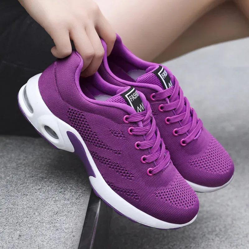 2024 New Air Cushion Women's Shoes Korean Fashion Trend Mesh Shoes Soft Sole Breathable Sports Shoes Women's Edition