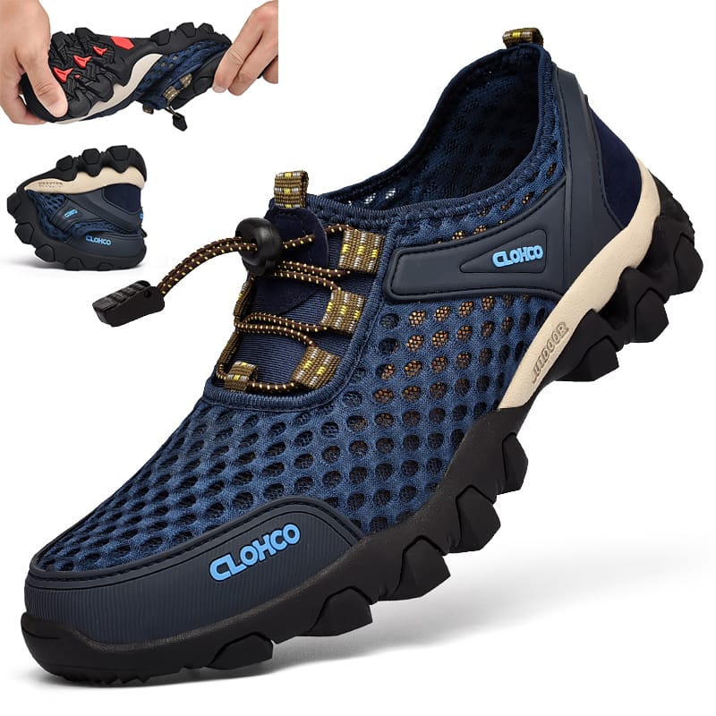 Clohoo Men's Lightweight Casual Sneakers Breathable Mesh Non-slip Rubber Sole Hiking Shoes Suitable for Outdoor Hiking Camping