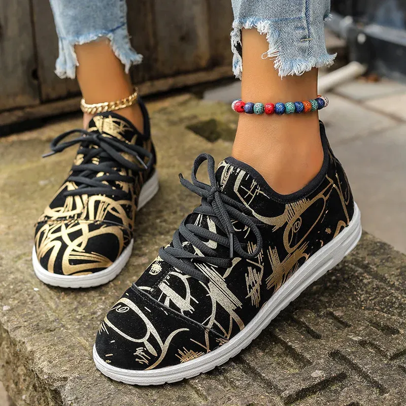 Fashion Sneakers Women Shoes Lace Up Flat Sole Casual Shoes Comfortable Plus Size 43 Loafers Non-slip Zapatos De Mujer 2024