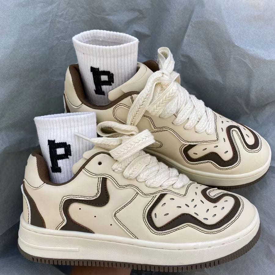 GOOHOJIO White Black Chunky Sneakers Women Spring Autumn Thick Bottom Dad Shoes Woman Fashion PU Leather Platform Sneaker Ladies