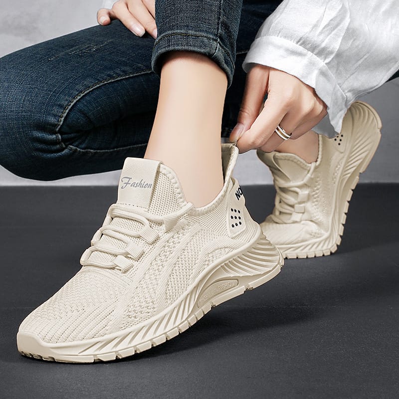 Spring Women Fly Weave Mesh Breathable Sneakers 2023 New Flat Casual All-match White Sport Shoes Female Outdoor Running Shoes