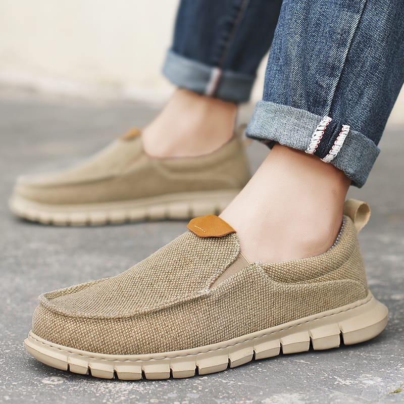 Sneakers Men's Shoes Casual Canvas Loafers Solid Color Slip On Flats Classic Comfortable Large Size Soft Breathable Male Shoes