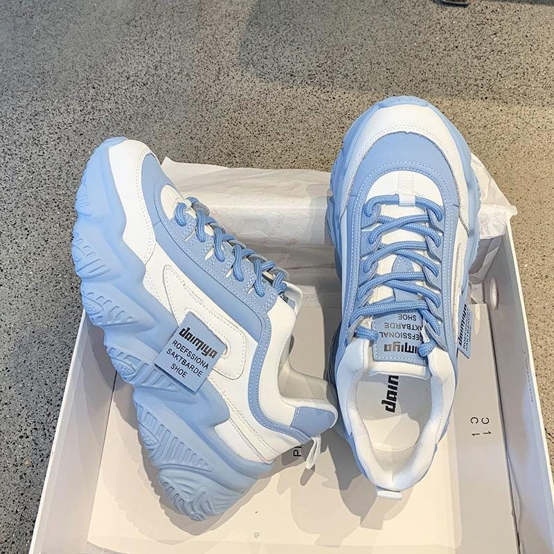 Women's Sports Shoes Thick Bottom Elevated Increase Fashion Simple All-match Color Matching Casual Shoes Women Shoes Autumntime