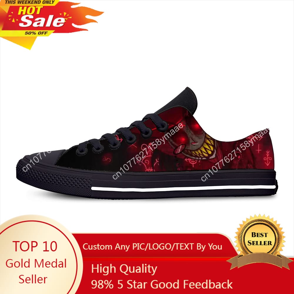 Hot Cool Summer Fashion Low Top Sneakers Breathable Classic Canvas Shoes Man Woman Hotel Hazbin High Quality Board Shoes