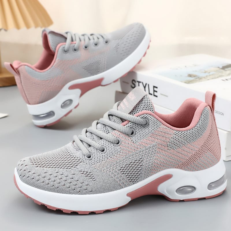 Sports shoes for women, new women's shoes, summer casual breathable lace up air cushion running shoes for women
