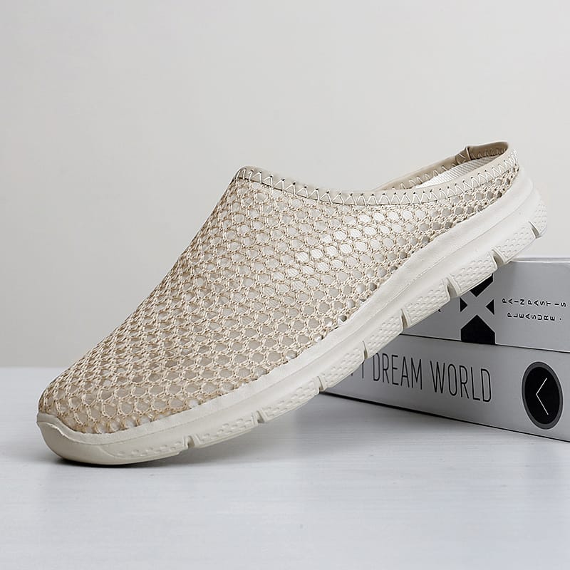 2024 summer elderly shoes large hollow-out large size women's shoes casual walking shoes half drag mother shoes