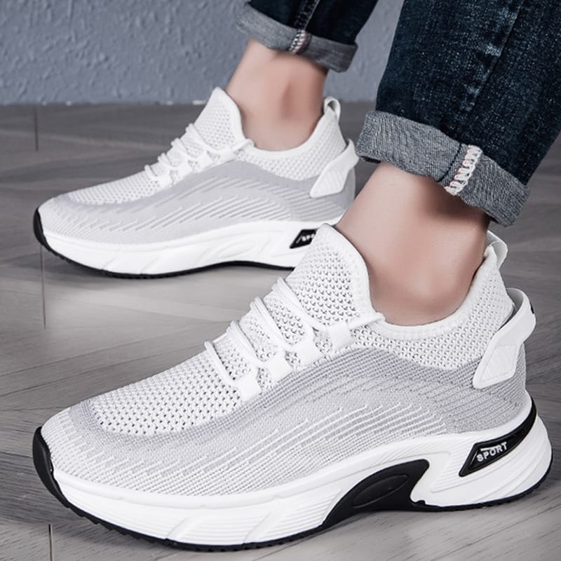 Summer Men's Invisible Height Increasing Shoes 8cm Breathable Mesh Comfortable Inner Height Increasing Shoes Casual Sneakers New