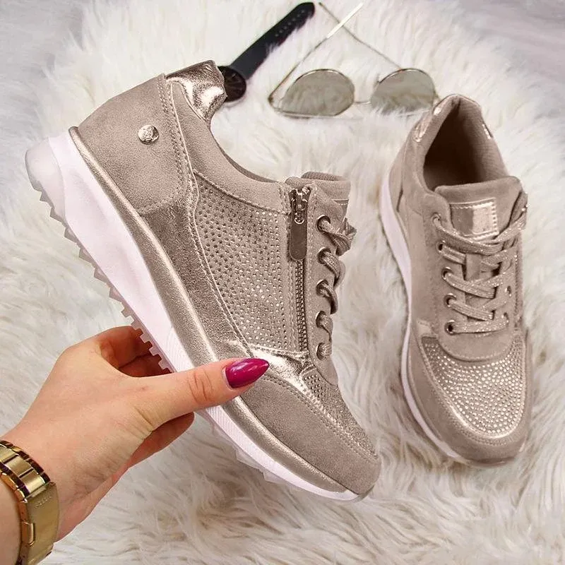 Women's Wedges Sneakers Vulcanize Shoes Sequins Shake Shoes Fashion Girls Sport Shoes Woman Sneakers  Woman Footwear