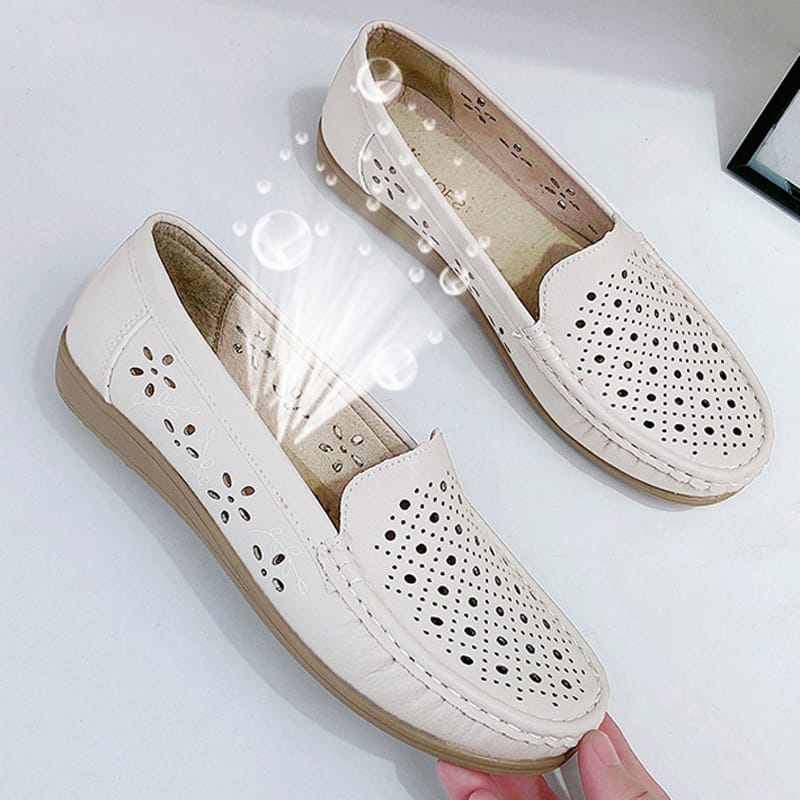 Women Flat Shoes Summer Beef Tendon Bottom Women's Loafers Trend Light Slip on White Casual Sneakers Hollow Out Zapatos Mujer