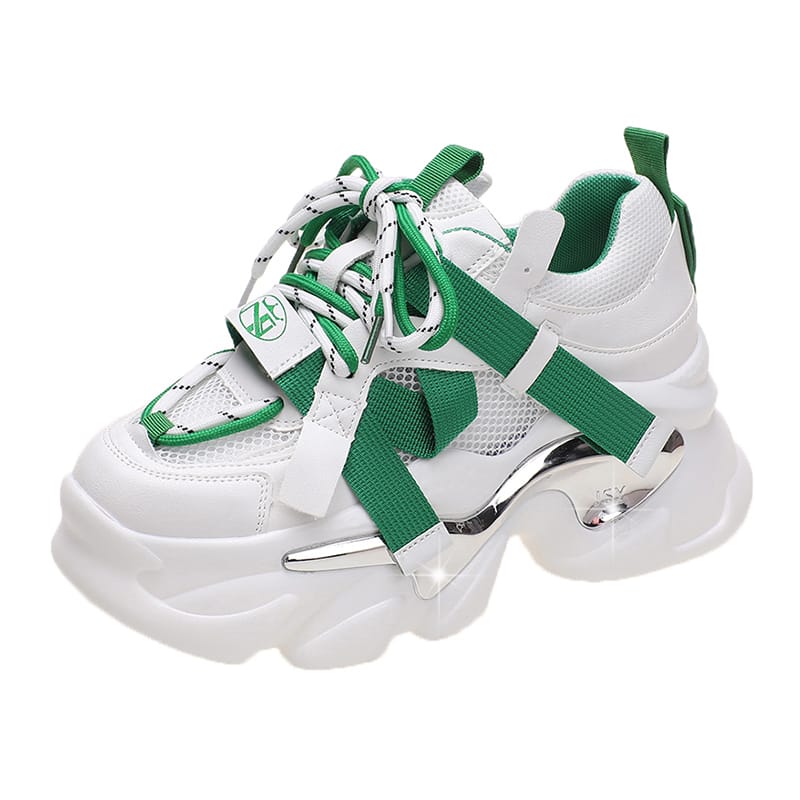 8CM Platform Mesh Sneakers Women Breathable Tennis Female Vulcanized Shoes Spring Chunky Sneakers Sports Dad Shoes Woman Autumn