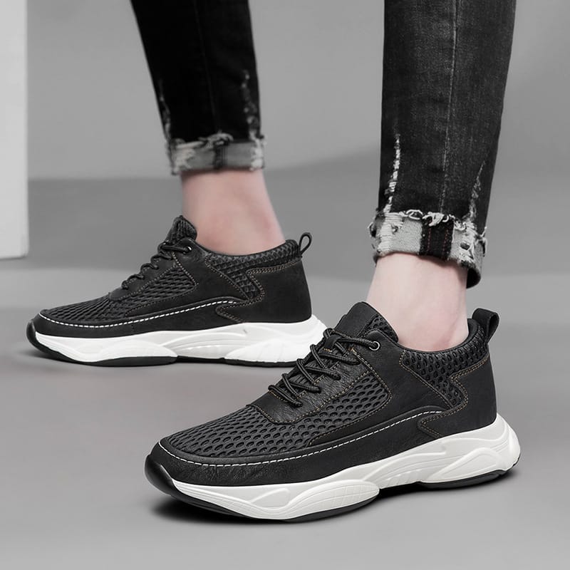Autumn Men's Inner Height Increasing Mesh Comfort Casual Shoes Sports Trend Breathable Invisible Height Increasing Men's Shoes