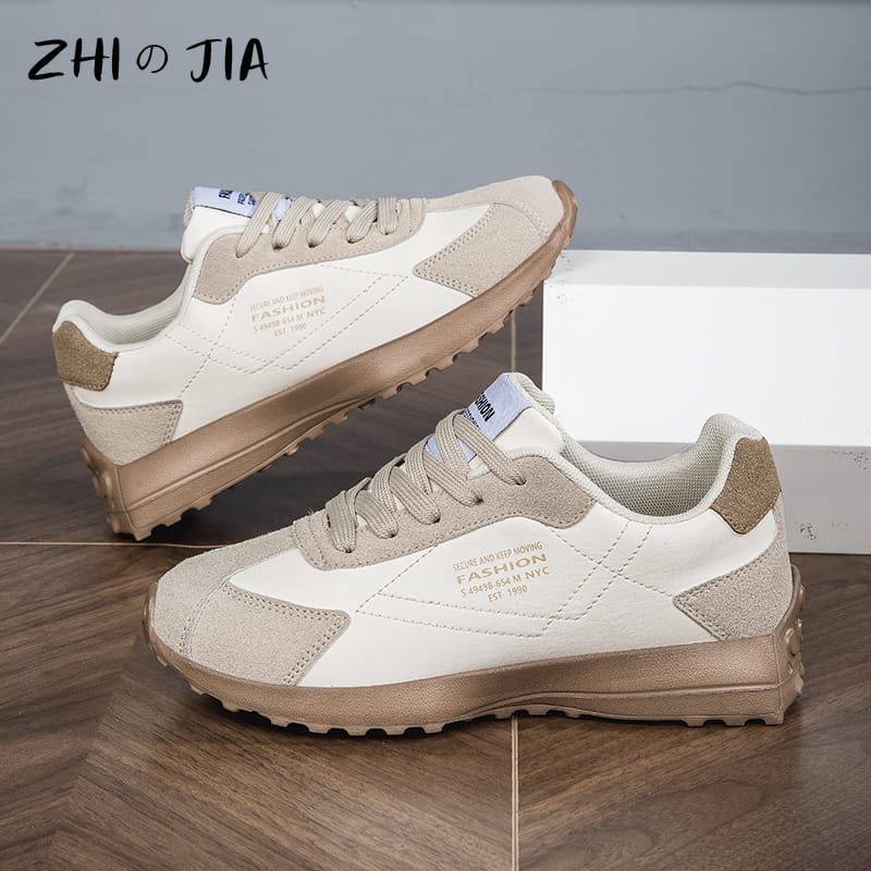 Spring New Leather Casual Sports Women's Shoes Anti Slip Wear Resistant Work Shoes Outdoor Hiking Tourism Driving Footwear 35-42