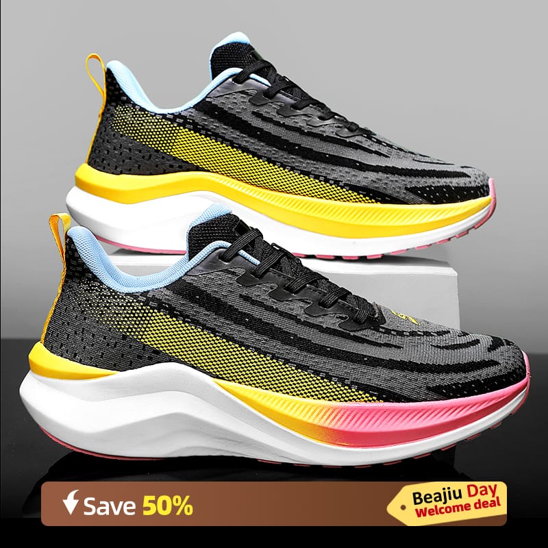 Air Cushion Men Sports Running Shoes Marathon Breathable Lightweight Women's Comfortable Athletic Nonskid Carbon Plate Sneakers