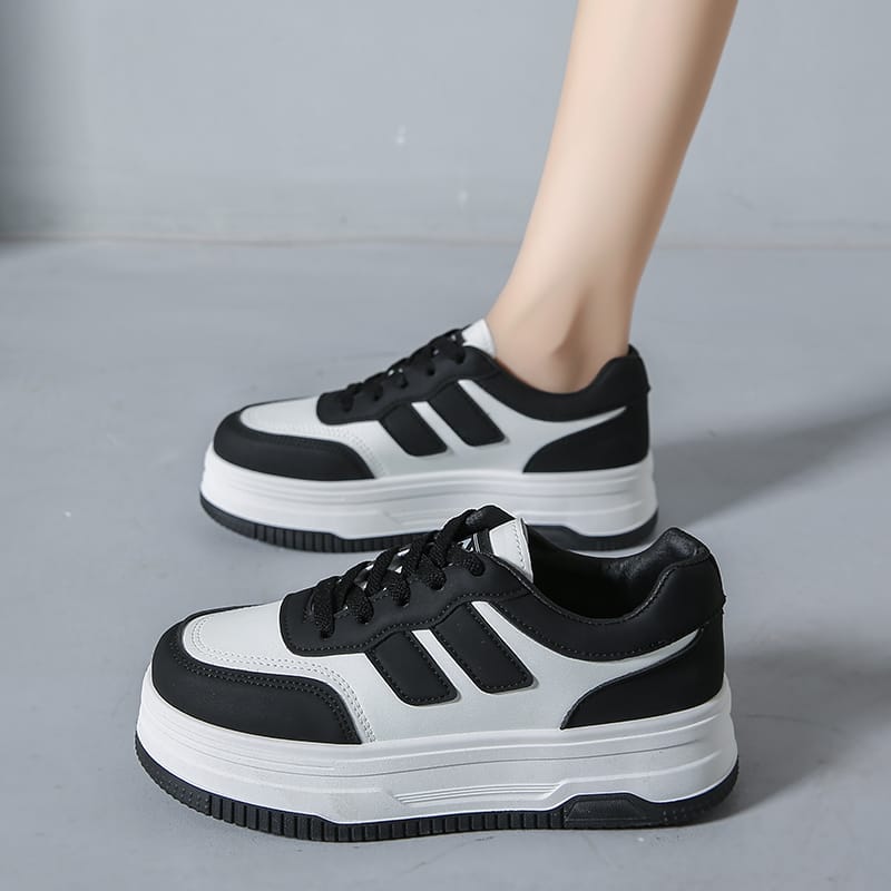 Versatile Casual Women's Shoes Lightweight Spring Autumn New Style Thick Base Small White Shoe Comfortable Rubber Shoe