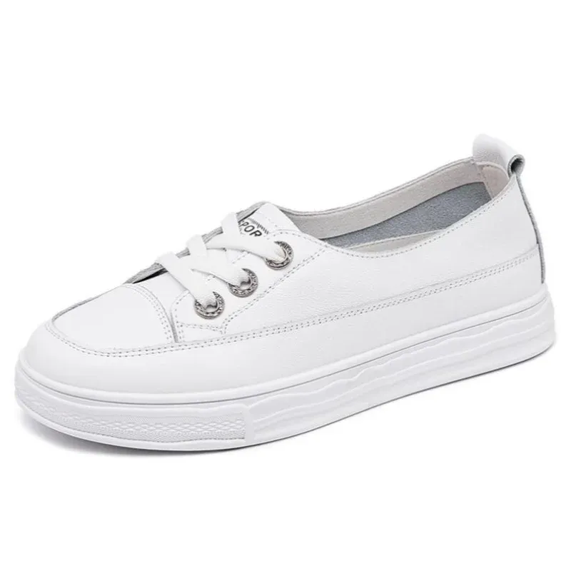 New Hollow Genuine Leather Women Casual Shoes Sneakers Women Vulcanized Shoes Fashion Women Summer Shoes