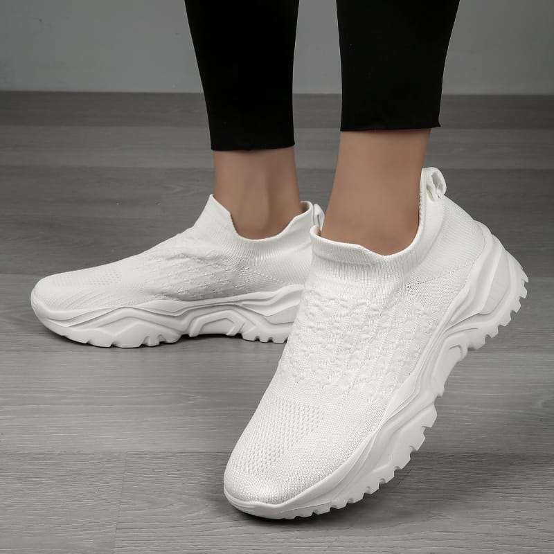European and American Women's Sports Shoes 2024 New Mesh Socks Shoes Versatile One Foot Lazy Vulcanized Shoes Zapatos De Mujer