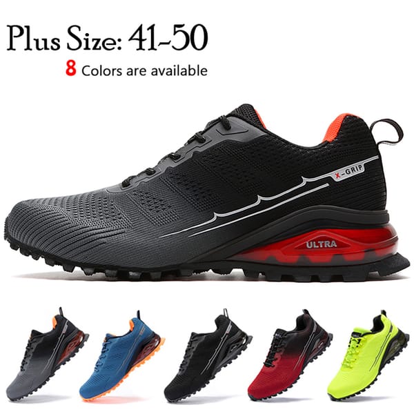 Men's Fashion Sneakers Breathable Mesh Trail Road Running Shoes Non Slip Big Size Casual Athletic Walking Tennis Shoes