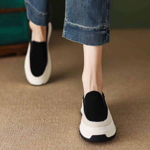 Women's Shoes Slip on Green Female Footwear Loafers High Platform Free Shipping and Low Price Fashion 2024 Vulcanized for Offer